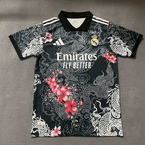 Maillot Real Madrid Édition Spéciale Dragon & Fleur — Noir