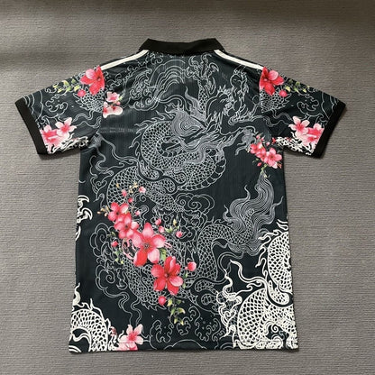 Maillot Real Madrid Édition Spéciale Dragon & Fleur — Noir